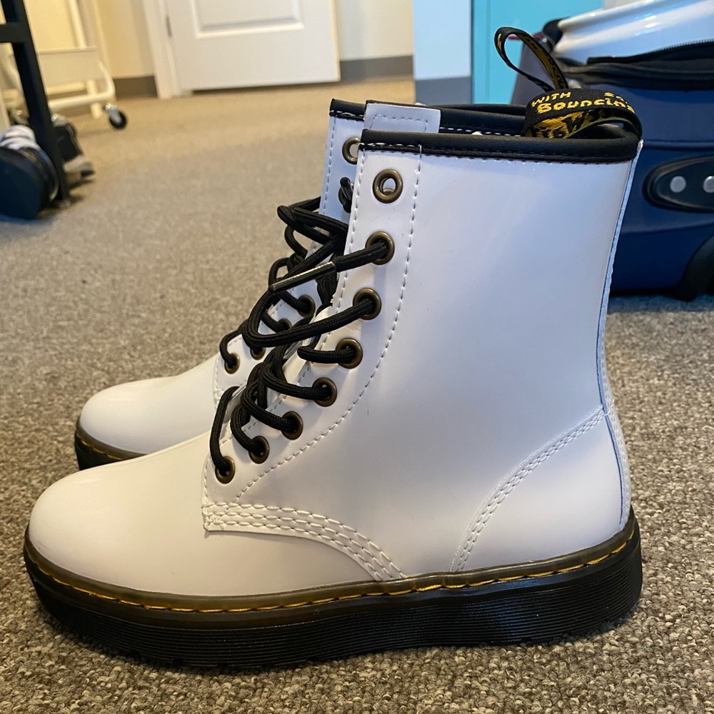 Doc martens white boots size 6
